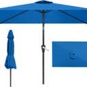 6.5x10FT Patio Umbrella, Outdoor Umbrella with Push Button Tilt and Crank, 8 Sturdy Ribs, UV Protection & Waterproof Market Umbrella for Pool, Backyard, Beach,Deck (Royal Blue)