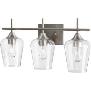 VONLUCE Bathroom Vanity Light, 3 Light Bathroom Light Fixture Over Mirror, Bathroom Wall Lamp with Clear Glass, Modern Brushed Nickel Vanity Lighting fixtures for Bathroom, Bedroom, Hallway