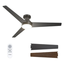 Amico Ceiling Fans with Lights, 52 inch Low Profile Ceiling fan with Light and Remote Control, Flush Mount, Reversible, 3CCT, Dimmable, Noiseless, Black Ceiling Fan for Bedroom, Indoor/Outdoor Use