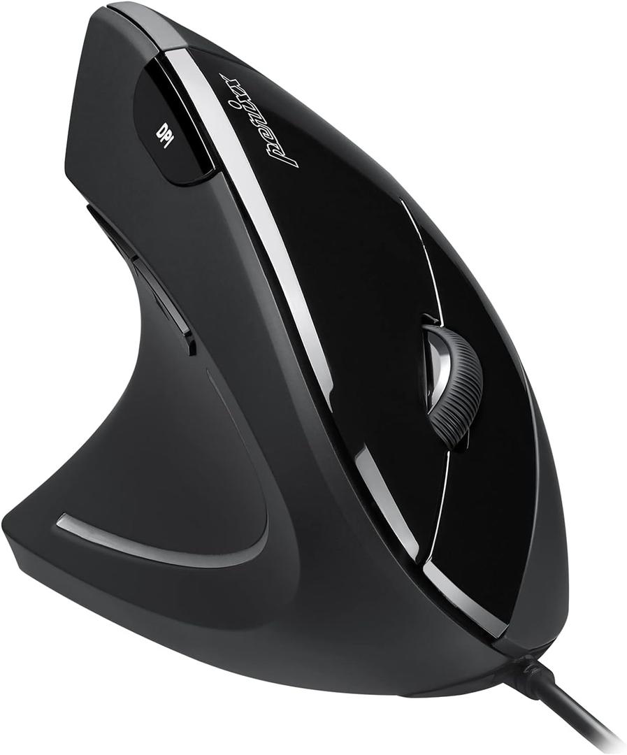 Perixx Perimice-513L Wired Vertical Ergonomic Mouse with 2 DPI, 6 Button Optical Ergo Mouse with 2 Level DPI Switch 1000 1600, Left Handed, Black Perixx Perimice-513L Wired Vertical Ergonomic Mouse with 2 DPI, 6 Button Optical Ergo Mouse with 2 Level DPI Switch 1000 1600, Left Handed, Black