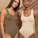 YOGINGO Women's Scoop Neck Sleeveless Bodysuits Backless Tank Top Body Suits for Womens Sexy Bodysuit Tops Leotards (Black, XL/XXL)