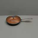 MICHELANGELO Frying Pan with Lid, Nonstick 8 Inch Frying Pan with Ceramic Titanium Coating, Copper Frying Pan with Lid, Small Frying Pan 8 Inch, Nonstick Frying Pans (Orange)