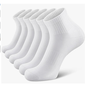 Airacker Athletic Quarter Socks with Cushion Running Ankle Socks for Men Women 6 Pairs Size 9-12