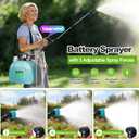 VAXMAY Battery Powered Sprayer 2 Gallon, Upgrade Electric Garden Sprayer with 3 Adjustable Speed, Battery Indicator, 4 Mist Nozzles, Rechargeable Handle, Retractable Wand, Shoulder Strap for Weed Lawn, Blue