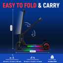 Classic Foldable Electric Scooter for Kids, Bright Front Lights, Shining Pedal Lights, LED Display, Dual Brakes 150W Motor Kids Electric Scooter, UL2272 Certified