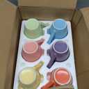 Coffee Mugs Set of 6, 12oz Ceramic Coffee Mugs with Handle, Colorful Matte Porcelain Coffee Mug for Latte, Tea, Cocoa, Cappuccino, Cups for Women Men for Home Restaurant Mug