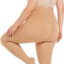 2 x Plus Size Tights for Women 80D Soft Solid Color Opaque Pantyhose High Waist Control Top Stockings 2 Pairs (XXXL)