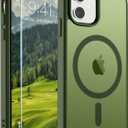 SUPFINE Magnetic for iPhone 11 Case(Compatible with MagSafe)(Military Grade Drop Protection) Slim Translucent Matte Shockproof with Anti-Fingerprint Phone Case,Cangling Green