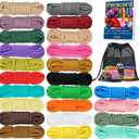 MONOBIN Paracord 550 Combo kit, 24 Colors 10ft Paracord Rope with Instruction, Multifunction Parachute Cord for Making Paracord Bracelets, Lanyard, Dog Collar, Idea for Gift