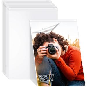50 Sheets 3x5inch Self Seal Laminating Pouches Self Adhesive Laminating Sheet No Laminating Machine Needed for Photos Index Cards (3x5inch)