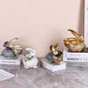 Pelican Key Holder Statues,Fun Animal Hippo Candy Dish,Candy Dish for Office Desk Unique,Modern Key Holder for Pelican Figurine,Suitability Desk and Entry Table Decor Items (All Gold)