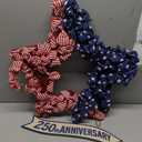 4th of July Wreath Patriotic Decorations for Front Door - 19 inch Burlap Star Wreath, Red White and Blue Hanging for Independence Day 2026 Decor - Memorial Day USA 250th Anniversary Fourth of July