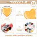 Nuenen 30 Pcs Heart Shape Crystals Bulk 1.2 Inch Gemstone Mother Gift Heart Worry Rocks Quartz Love Pocket Stones Palm Bulk for Mom Women Meditation (Vintage Color)
