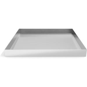 27 x 25 x 2.5 Inch 304 Stainless Steel Washing Machine Drain Pan, Heavy Duty Steel Compact Washer Drip Tray, Washing Machine Tray No Leak Protecting The Floor (No Hole)