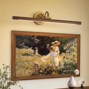 VitaLink Picture Lights for Wall, Remote Control Hardwired Artwork Picture Lighs 27.5 Long Retro Gold Wall Paintings Display Lighting Swing Arms Wooden Wall Lamp Bathroom Vanity Light Dimmable