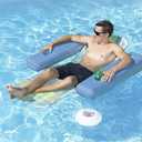 Poolmaster Caribbean Retro Floating Chaise Pool Lounge Chair for Adults, Plaid, 1-pack
