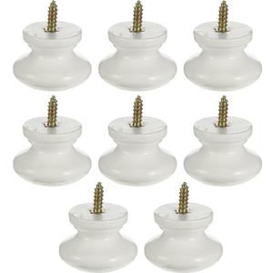 Uonlytech 8pcs Self-Tapping Solid Wood Handle Round Cabinet Knob Dresser Pulls Wood Knob Drawer Knobs Chinese Door Closet Dresser Mini Vanity Desk Handle for Doors Jewelry Box (4X3.3CM, White)