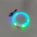 Light Up Dog Collars, USB Rechargeable Dlitk LED Dog Collar 1 Count, TPU Cuttable Size Glow Collar for Dogs, Dog Collar Light, Please Do Not Use Fast Charging (Green+Blue)