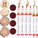 FUMILE Wood Burning Pen Set with 6PCS wood Burning Marker, 4PCS Wood Chips, 4PCS Sandpapers for DIY Wooded Painting, Suitable for Artists and Beginners in DIY Wooded Projects