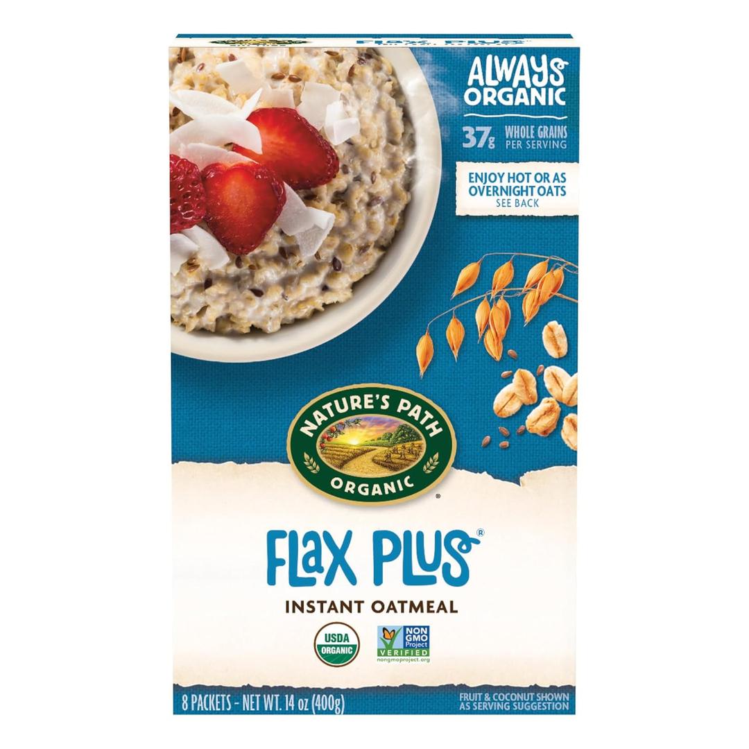 Nature's Path Organic Flax Plus Instant Oatmeal, 14 oz (Pack of 1), Non-GMO, BB Date: 12/29/26