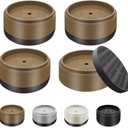Furniture Risers Bed Risers Heavy Duty 1 inch, 2 inch, 3 inch, 4 inch Round Adjustable Bed Lifts Riser for Desk Legs Table Couch Sofa Chair Refrigerator Washing Machine (1 Inch, Brown, 4 Pack )