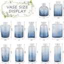 RUCKAE 32 Pack Flower Vase Mini Glass Bud Vases Vintage Small Vases for Centerpiece Table Wedding Decorations Home Decor Party (Gradient Blue)