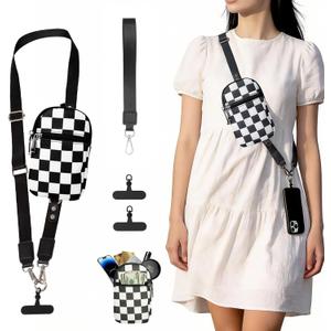 3-in-1 Clip and Go Phone Strap Crossbody with Detachable Wallet, RFID Blocking, Adjustable Anti-Theft Phone Lanyard