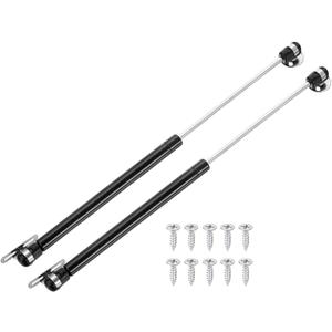 uxcell 2Pcs Lid Support Hinges, 14 Inch 250N Gas Struts Heavy Duty Gas Spring Soft Close Lid Stay Hinges Lift Support with l Mounts for Tool Box Cabinet, Black