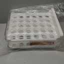 Sooyee 60 Capacity Egg Container for Refrigerator, Household Egg Holder for Fridge, Transparent 2 Drawers Chicken Egg Storage Container,White