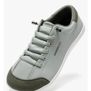 HOBIBEAR Leather Barefoot Shoes Lightweight Wide Toe Box Zero Drop Slip-on Shoes for Women 40