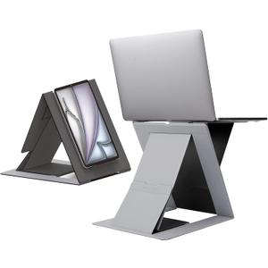 MOFT Folding Laptop Stand Lap Desk, Portable & Mini Computer Stand Laptop Desk for Travel and Home Office, Ergonomic Design with Adjustable Viewing Angles, Lightweight Computer Cooling Riser, Gray