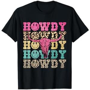 Howdy Smile Face Rodeo Western Country Southern Cowgirl T-Shirt, S