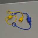 2sets 1/ 2 ISO A+ISO 5675 Hydraulic Coupler Male Dust Cap and Female Plug Cover, Hydraulic Quick Disconnects Port Plug Cover Fittings, Yellow + Blue Cap with Retaining Ring Keeps Cap Connected to Hose