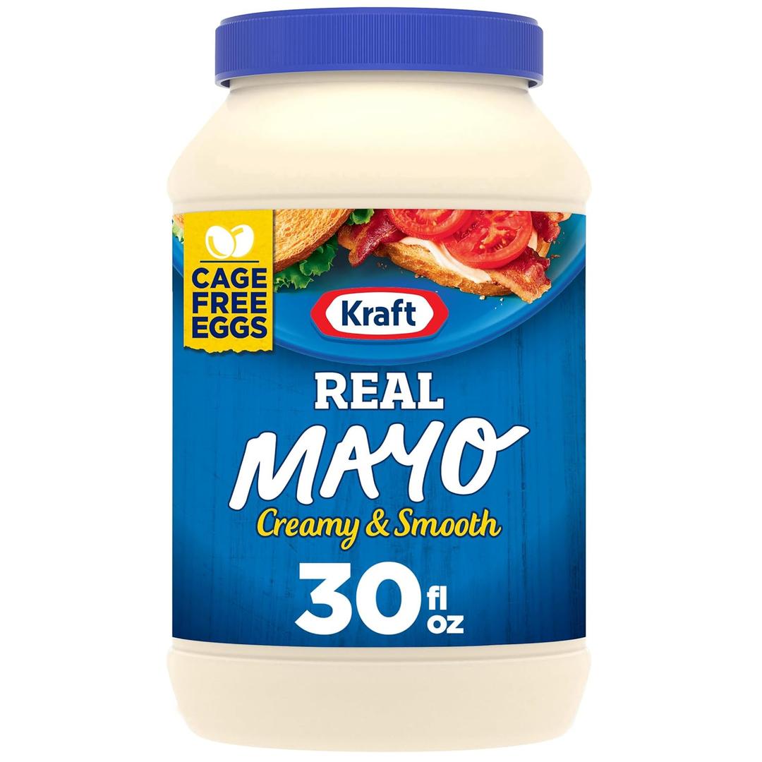 Kraft Real Mayo Creamy & Smooth Mayonnaise, for a Keto and Low Carb Lifestyle, 30 fl oz Jar, Best By: 10 FEB 2026