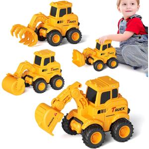 Construction Toys for 2 3 4 5 6 + Year Old Boys Kids Toddlers Girls, Sandbox Excavator Toy Trucks Construction Truck Toys Vehicles Bulldozer Road Roller Toy Christmas Birthday Gifts for Boys