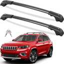Tuyoung 300lbs Roof Rack Cross Bars Compatible with Jeep Cherokee 2014-2023, Lockable Heavy Duty Aluminum Anti-Theft Metal Lock Roof Rails Crossbars Rooftop Cargo Bars Luggage Racks