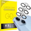 JETech Camera Lens Protector for iPhone 14 6.1-Inch and iPhone 14 Plus 6.7-Inch, 9H Tempered Glass, Anti-Scratch, Case Friendly, Does Not Affect Night Shots, HD Clear, 3-Pack