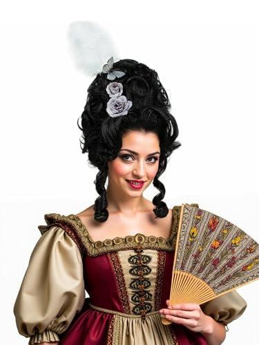 STfantasy 60s Beehive Wig – Pinup & Dragqueen Curly Wig for Women, Victorian Hair Style, Dramatic Volume, Flirty Curls, Party & Costume Essential, Heat Resistant Fiber(Black)