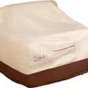 Signature Living Outdoor Waterproof Patio Chair Covers, Durable 600D UV-Coated Polyester Outdoor Chair Covers for All-Weather Protection (Tan, Medium 35 Inch)