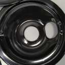 Electric Stove Burner Drip Pans WB31M19(8) WB31M20(6) Electric Stove Top Burner Replacement WB30M1(6") WB30M2(8") Compatible for G-E Hot-point Ken-more General Electric Stove Parts by MIFLUS (Black)