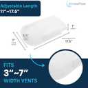 Sideways Floor Wall Air Vent Deflector for Under Furniture Heat and Air Deflecting, Fits Vents 3" - 7" Wide, Also Extends Lengthwise up to 17.5", Foam Tape for Tight Seal