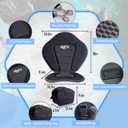 NEW-Vi Universal Deluxe Detachable Kayak Seat Paddle Board Seat Canoe Seat Kayak Seats with Back Support, 4 Adjustable Straps High Back Support, Form-Fitting for Kayaks SUP Fishing Boat Rowboat