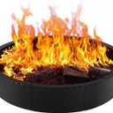 Outdoor Smokeless Fire Pit Ring Insert for Outside Wood Burning, 40-Inch Outer/36-Inch Inner, Heavy Duty Solid Metal Steel, Round Firepit Rim Liner for for DIY Above or In-Ground Campfire Rings