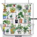 Boho Plant Wall Shower Curtain, Spring Green Plants Flower Shower Curtain Set for Bathroom, Natural Arboretum Botanical Garden Fabric Bath Curtain with Hooks, 72x78in