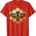 Beekeeper Shirt, Beekeeping - Honeycomb Love for Bees T-Shirt 2XL