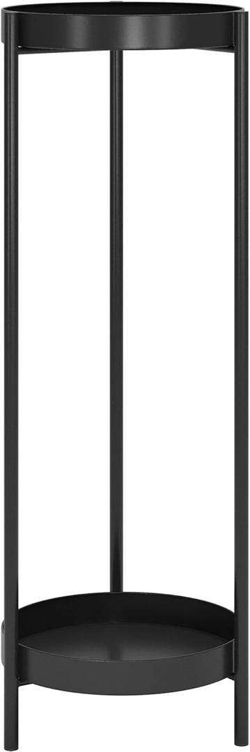 30" Plant Stand, 2 Tier Metal Flower Plants Holder with 2 Removable Display for Indoor or Outdoor,Pot Plant Planter Display, (30 x 10in,Black)