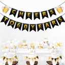 2 x Beer 60th Birthday Banner - Happy 60th Birthday Banners Decorations Pre-Strung Cheers to 60 Years Paper Graland Aniversary Party Supplies for Men Women (Black Gold)