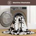 Cozy Bliss Cow Print Fuzzy Throw Blanket for Couch - Thick Soft Warm Non Shedding Fleece Blankets for Western Dcor Room, for Kids, Women Men Girls, Black Brown 40"*50"