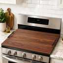 Noodle Board Stove Cover with Handles, Stove Top Covers for Gas Burners and Electric Stove, Wood Stove Cover Board Decorative Serving Tray Kitchen Sink Cover for Counter Space (Walnut)