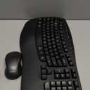 MEETION Ergonomic Keyboard and Mouse Wireless Combo, Wave Keys Natural Typing, 2.4G USB Receiver Wireless Keyboard with Wrist Rest, 4 Adjustable DPI Optical Mouse, Computer/Laptop/Windows/Mac, Black